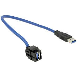 Delock USB 3.2 Gen 1 (USB 3.0) Netzwerk Adapter Kabel [1x USB 3.2 Gen 1 Stecker A (USB 3.0) - 1x USB 3.2 Gen 1 Buchse A (USB 3.0)] 0.50 m Schwarz/Blau 86375