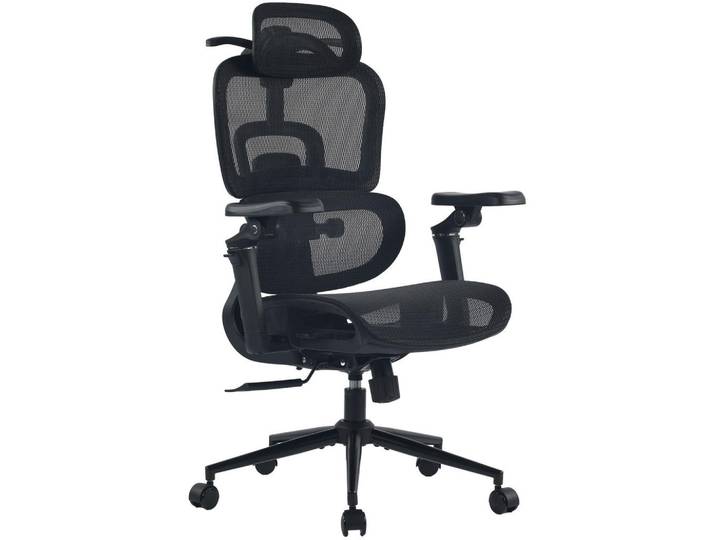 CLP Chefsessel Netzstoff Schwarz, Metall, 71x109x72 cm, Büromöbel, Bürostühle, Drehstuhl