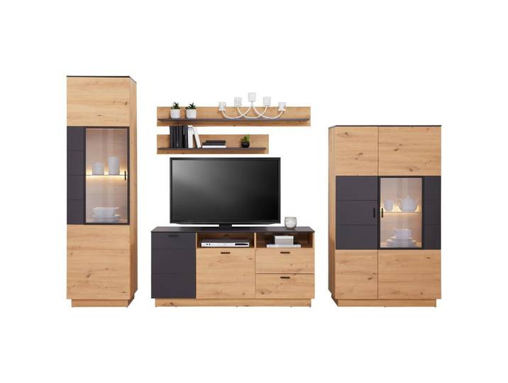 Wohnkombination modern 5 -teilig. Tonale 6, Eiche Dekor/Grau