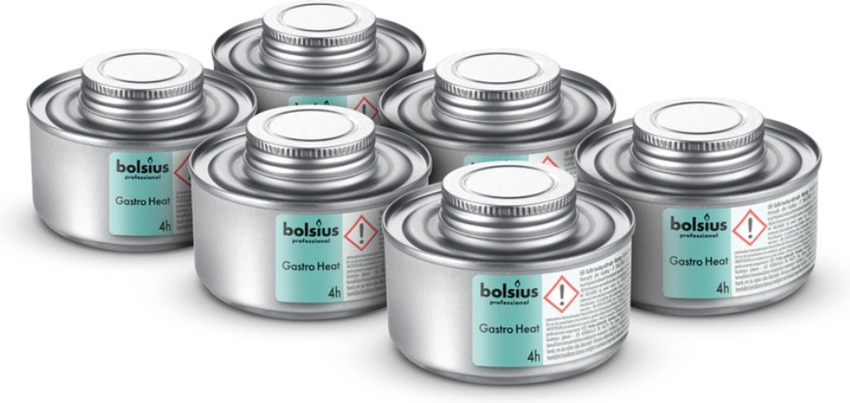Bolsius Gastro Heat Buffetverwarmer voor 4 branduren, 6 stuks per verpakking