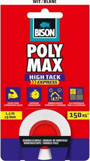 Bison Polymax tape wit 19 mm x 1,5 m