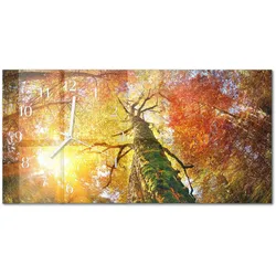 WANDUHR aus Glas 60x30 cm - Herbst