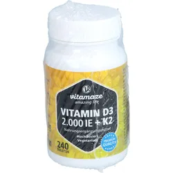 Vitamin D3 K2 2000 Ie/100 Ug Hochdosiert 240 ST