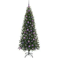 vidaXL, Weihnachtsbaum, Kim (mit LEDs und lilafarbenen Bällen) (180 cm)