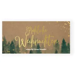Weihnachtskarte: Goldener Tannenwald in Kraft Look
