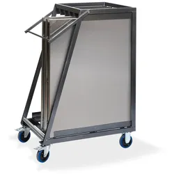Feros Edelstahl arbeittisch Transportwagen für bis zu 5 Edelstahl Klapptische, 88x65x113cm (BxTxH), T91200