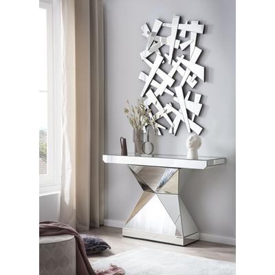 Konsolentisch SALESFEVER "Designer Konsole", silber (silber, verspiegelt, silber, silber), B:120cm H:81cm T:35,5cm, Tische, Konsolentisch, verspiegelt, in edler Form und besonderer Optik