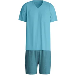Tchibo - Calida Relax Streamline Shorty-Pyjama - Herren - Gr. M - petrol/print