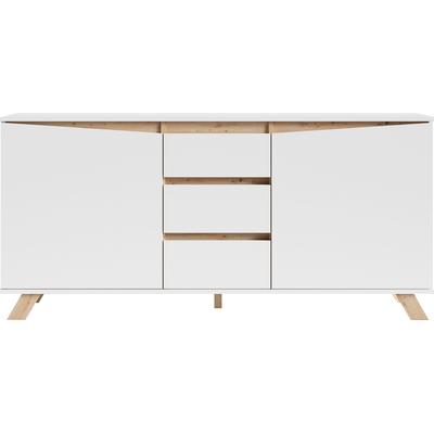 Sideboard BYLIVING "Valentin", weiß, B:160cm H:76cm T:38cm, Holzwerkstoff, Melamin, Sideboards, Sideboard