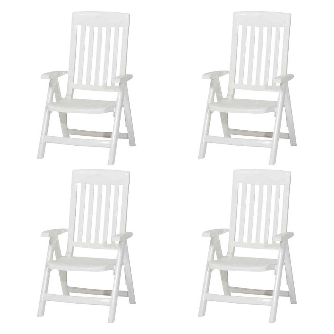 Sieger Palma Klappsessel 4er-Set, Kunststoff, weiss N01317 (N01317)