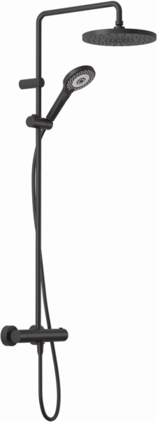 Kludi DIVE Dive X 3S Thermostat-Dual-Shower-System 6906739-00 mit Handbrause, Kopfbrause Ø 250 mm, schwarz matt