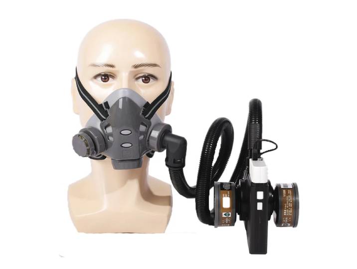 Masque à Gaz Anti-Poussière Électrique Rechargeable Demi-Visage, Portable, Alimentation en Air Auxiliaire, Vaccination, pour Pulvérisation, Peinture, Polissage, Sécurité au Travail
