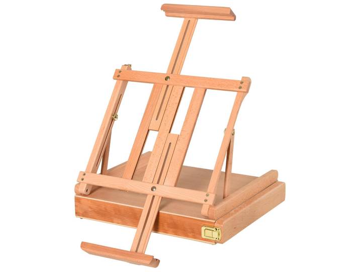 Homcom Staffelei Buchenholz Natur, Naturfarben, Holz, massiv, 36x12.5x42 cm, Dekoration, Malbedarf & Bastelbedarf