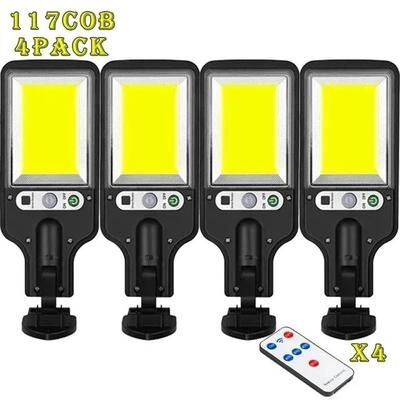 Inspire Curations SolarGuard Pro Solar Motion Sensor Outdoor Wall Light Waterproof 3 Mode LED Garden & Porch Lamp 4pcs
