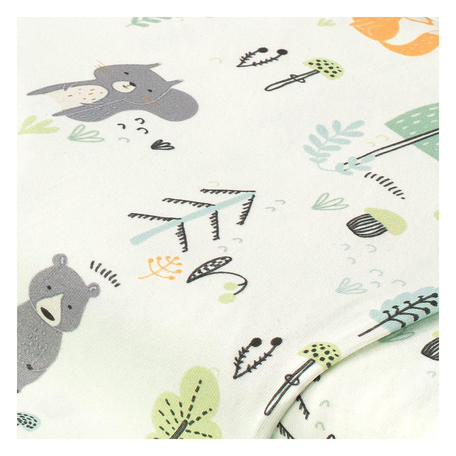 Baumwoll-Jersey "Waldtiere" mit Elasthan, natur-color