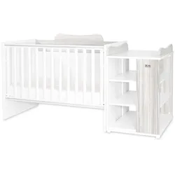 Lorelli Babybett Multi, Jugendbett, Schreibtisch, Wickeltisch, mehrfach umbaubar grau