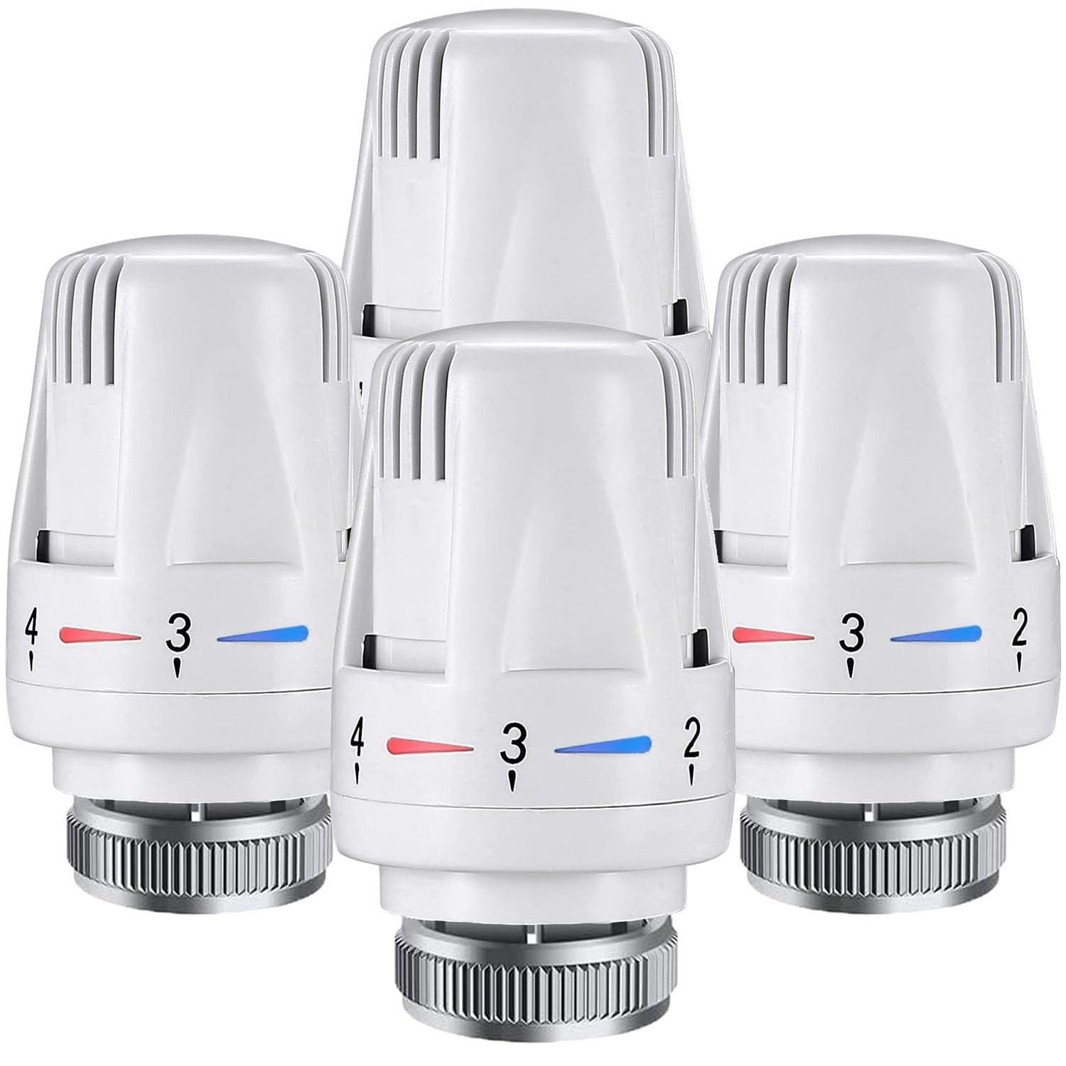 Merkloos - 4 Stuks Thermostatische Radiatorkop - Vervangende Thermostaatkop voor Verwarmingssystemen