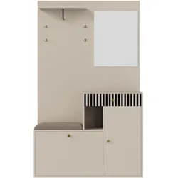 GARDEROBE mit Spiegel, Sitzbank und Stauraum