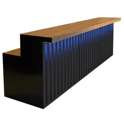 Theke Maßanfertigung Kassentheke Bartheke Empfangstheke Schwarz 200×60×100 cm【HCTG 200】