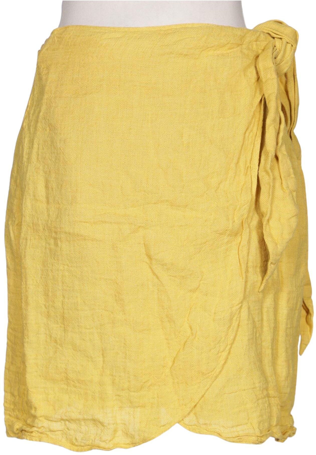 Massimo Dutti Damen Rock, Gelb, Gr. S, Leinen - Second Hand