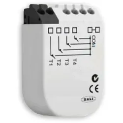 ISOLED DALI Funktransmitter zur Initiierung von 4 Wirkbereichen am DALI Bus via 4 Push-Taster, Batterie-Betrieb ISO-116822