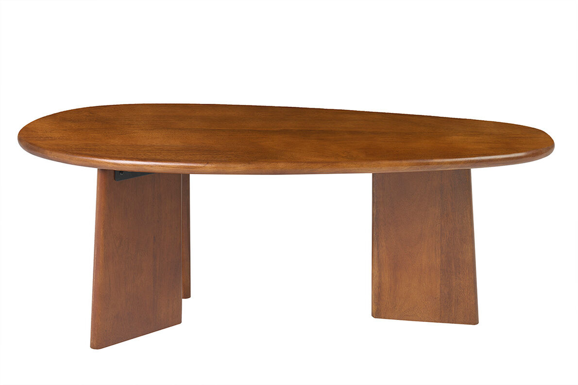 Miliboo Table basse design en bois manguier massif teinté L100 cm WONKA