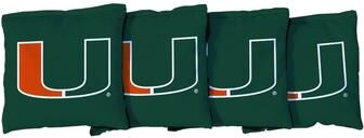 Skip's Garage Miami Hurricanes Green Cornhole Bags