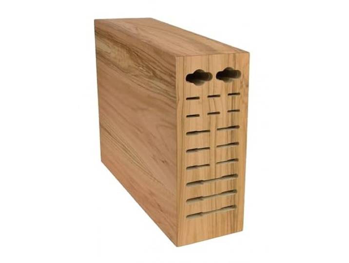 Messerblock mit 17 Öffnungen, Olivenholz natur, leer