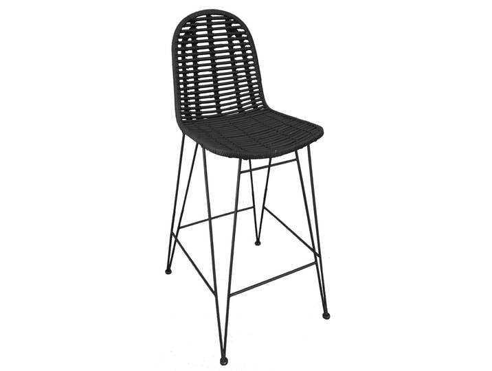 2er Set SIT Möbel RATTAN Barhocker Metall/Rattan antikschwarz