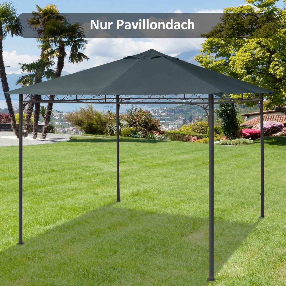MIVRAY Paviljoendak – Vervangend Dak – Donkergrijs – Polyester – 298 x 295 cm