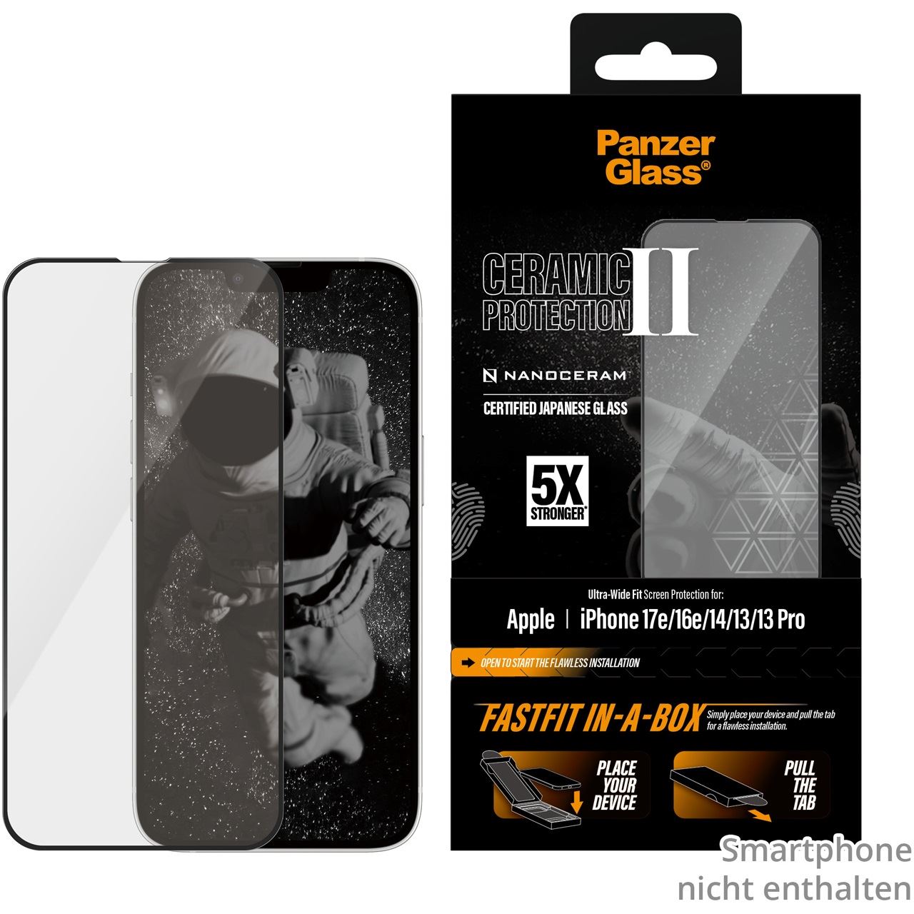 PanzerGlass Ceramic Screen Protector iPhone 17e/16e/14/13/13 Pro