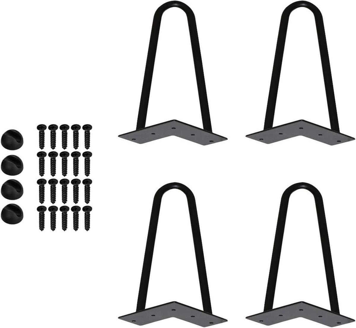 Haarspeld Tafelpoten - Zwart Metaal Tafelonderstel - Hoogte: 15 cm