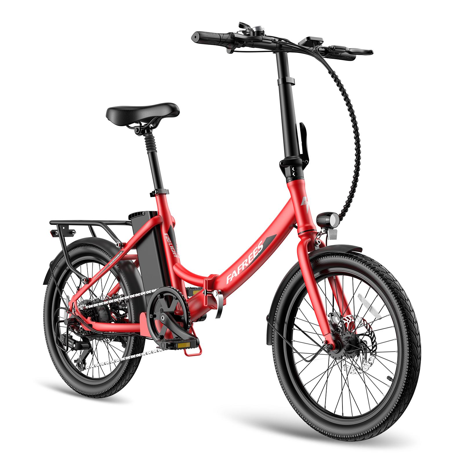 Klapp-Pedelec 20 Zoll 250W 36V 20Ah Akku 150km Reichweite Shimano 7-Gang IPX5, Rot