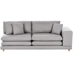 2-SITZER-SOFA Stoff Grau mit Kissen Heden
