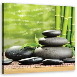 WANDBILD steine bambus zen spa
