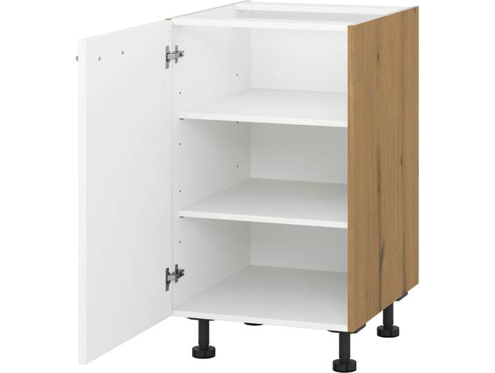 Unterschrank KOCHSTATION KS-Scafa mit zwei Einlegeböden , weiß, B:30cm H:75cm T:56cm, Schränke, Unterschrank, in verschiedenen Breiten, wahlweise Türanschlag rechts oder links