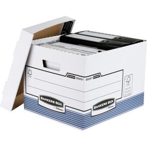 Bankers-Box Archivcontainer System, für Ordner und Hängeregister, weiß, 10 Stück