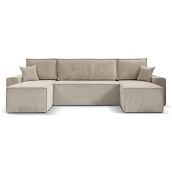 WOHNLANDSCHAFT Hektor U mit Schlaffunktion, 318 cm, beige