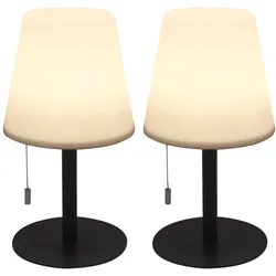 H & S Collection, Tischlampe, Akku Tischlampe mit 4 Lichtmodi in weiss & bunt, 30cm, IP44, 2er-Set