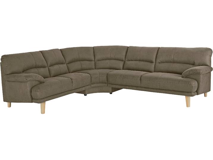 Polsterecke, Microfaser Vintage, Braun, 280×240 cm, L-Form, Modern, Trendmanufaktur