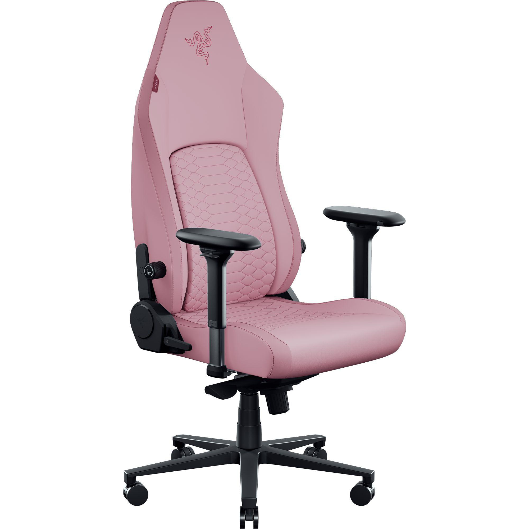 Razer ISKUR V2 NewGen Quartz/-Rosa Gaming-Stuhl mit atmungsaktivem Komfort, Razer HyperFlex Lordosenstütze