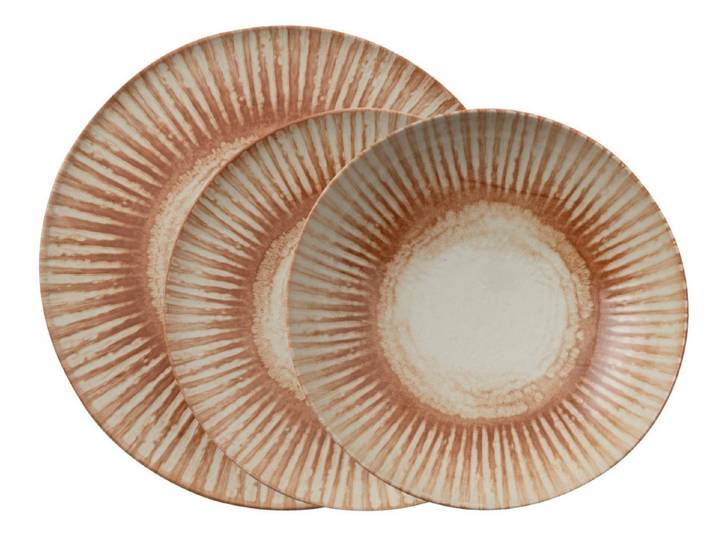 Rosenthal Geschirr-Set Arthur Krupp Stoneware Sunlight Red Dinnerset 12tlg, Steinzeug