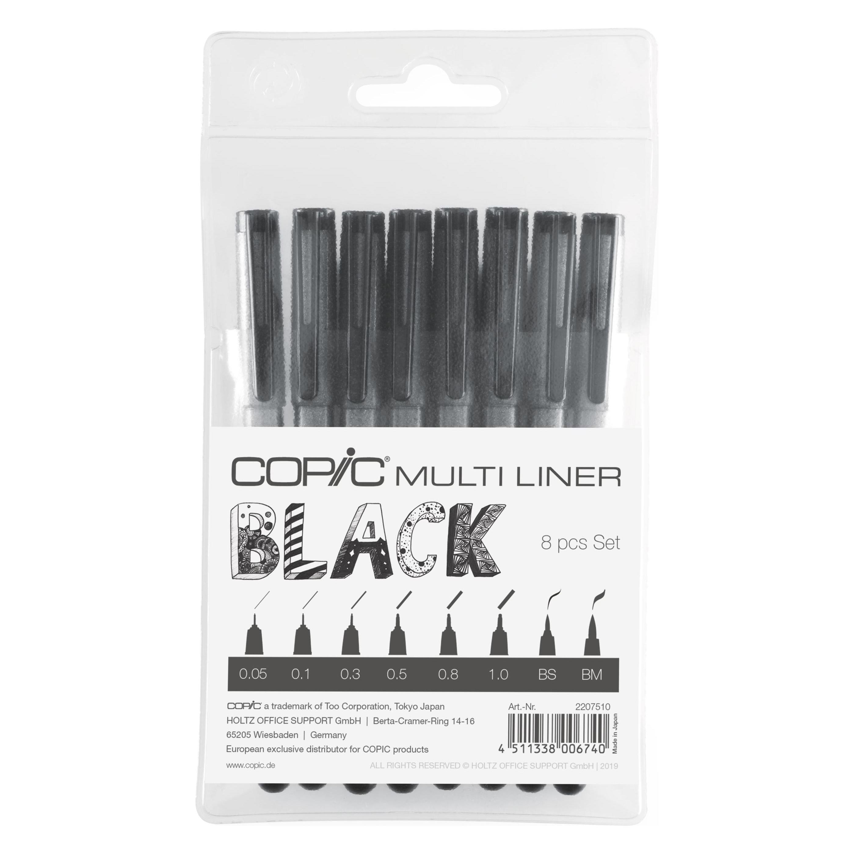 Copic Multiliner Set schwarz, 8 Stück (8x) (2207510)