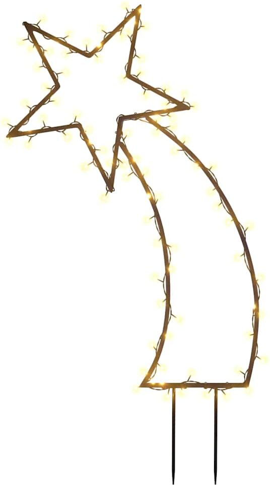 vidaXL Décoration lumineuse météore de Noël avec piquets 80 LED 62 cm