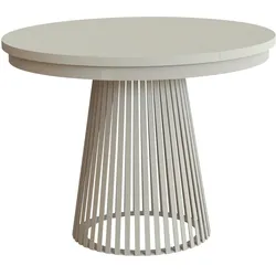 ESSTISCH Lumi im Loft-Stil, ausziehbar Ø 120–200 cm, Metallbeinen, Kaschmir
