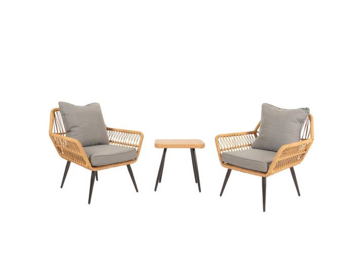 POLY-RATTAN GARNITUR Grau