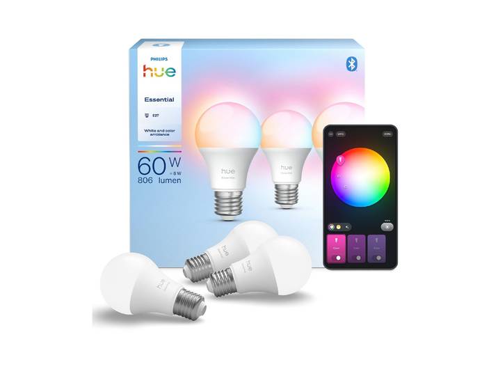 PHILIPS HUE Smarte LED-Leuchte Essential, E27, 8 W, White & Colour, 3 Stück , bunt (weiß), H: 111cm, Leuchten, Smarte LED-Leuchte