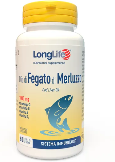 LONGLIFE Srl Longlife, Olio Fegato Merluzzo 1000 mg, 60 Perle