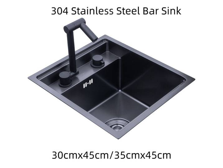 Évier de Bar en acier inoxydable 304, petit évier de cuisine, lave-tasse cachée, fente unique avec couvercle, balcon, jardin ﻿