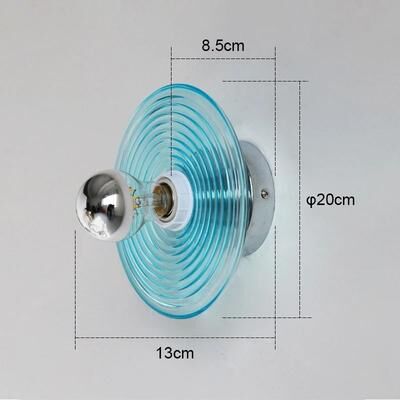 Uplifted Finds Medieval Corrugated Stained Glass Wall Sconce blue with Plug